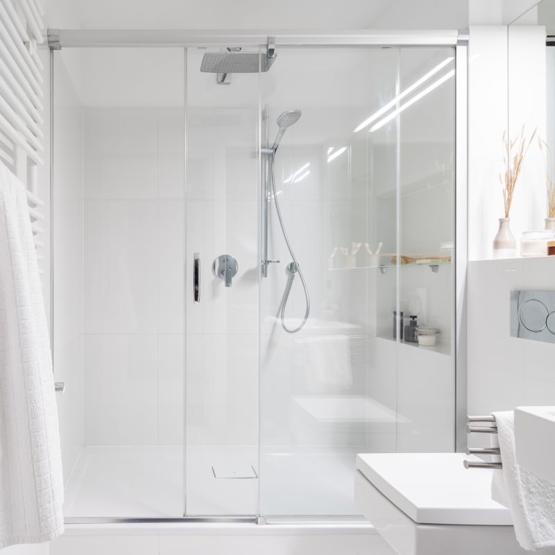 Minimalist Shower with Frameless Door